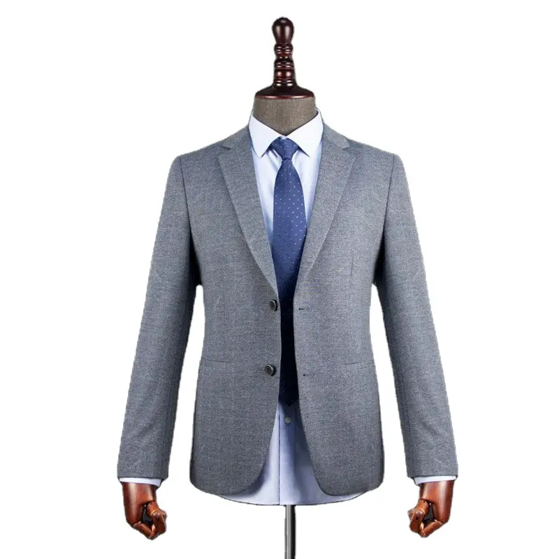 2024 nuevo traje transpirable cómodo de gama alta para hombres, traje clásico gris anti-pilling