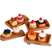 Modèle de dessert miniature 3D en résine fait main, réplique irrégulière de gâteau alimentaire, artisanat artistique pour maison de poupée, décoration DIY, cadeau de Noël et de fêtes
