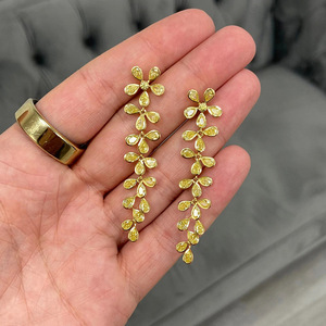 Orecchini Pendenti a Goccia con Fiori per Donne, Eleganti Gioielli da Sera alla Moda - Product Image 3