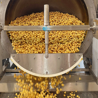 Ligne de production de pop-corn champignon à longueur personnalisable, chauffage électromagnétique, machine de traitement automatique du pop-corn à grande échelle