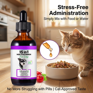 Integratore Multivitaminico 15 in 1 <span class=keywords><strong>per</strong></span> <span class=keywords><strong>Gatti</strong></span>, Supporta la Salute Immunitaria, della Pelle, del Cuore, delle Articolazioni e delle Ossa, Gocce Liquide <span class=keywords><strong>per</strong></span> Animali Domestici - Product Image 4