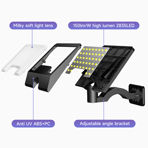 44LED Haute Luminosité 800lm SMD2835 Lumière Continue Sur Toute La Nuit Applique Murale Solaire Extérieure Étanche pour Jardin Chemin - Product Image 2
