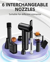 Souffleur d'air électrique portable haute vitesse sans balais 100 000 tr/min pour usage intensif, avec batterie 1100 mAh*3 pour voiture/bureau