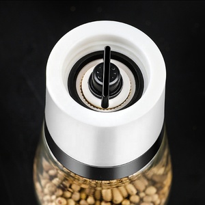 <span class=keywords><strong>Moulin</strong></span> à poivre rond en verre <span class=keywords><strong>moulin</strong></span> à épices avec lames en céramique et salière et poivrière à grossièreté réglable - Product Image 5