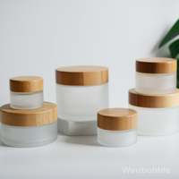 Conteneur de crème givrée en gros de 15g, 30g, 50g, 100g, 150g, 200g avec couvercle en bambou naturel, pot hermétique et étanche pour l'emballage des soins de la peau