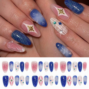 10 <span class=keywords><strong>Uñas</strong></span> <span class=keywords><strong>Postizas</strong></span> Almendradas Brillantes con Diseño <span class=keywords><strong>de</strong></span> Burbujas Oceánicas <span class=keywords><strong>de</strong></span> Verano, Adornadas con Estrellas, Cuentas y Gemas, <span class=keywords><strong>Uñas</strong></span> Decoradas con Ondas y Remolinos, <span class=keywords><strong>Uñas</strong></span> <span class=keywords><strong>Postizas</strong></span> con Pedrería - Product Image 4