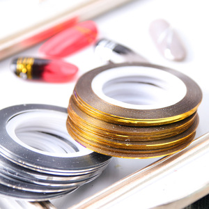 Decoraciones de Uñas Doradas y Plateadas al por Mayor, Cinta Adhesiva Dorada de 1 mm, Pegatinas para Uñas - Product Image 2