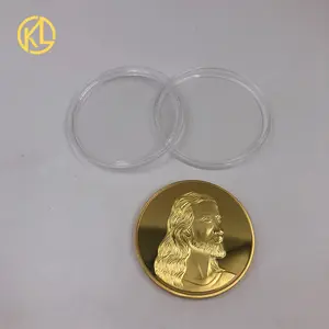 준비 주식 금속 공예 예수 신앙 종교 동전 24 k 금과 실버 동전 - Product Image 2