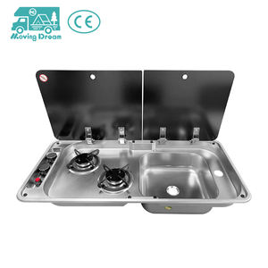 Fregadero <span class=keywords><strong>JDA</strong></span> de Acero Inoxidable 304 de Alta Calidad con Estufa de Gas de Dos Quemadores para Autocaravanas, Caravanas, Barcos y Yates - Product Image 1