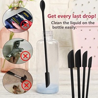 Ensemble de 3 spatules miniatures en silicone à double tête pour pots fins, spatules à beurre pour le maquillage, spatules à gâteau avec cuillère, spatules réutilisables pour les outils de cuisine