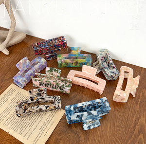 Accesorios para el Cabello de Mujer, Pinza de <span class=keywords><strong>Pelo</strong></span> Cuadrada de Acetato de 10.5 cm, Pinza de <span class=keywords><strong>Pelo</strong></span> Grande Personalizada, Pinza de <span class=keywords><strong>Pelo</strong></span> Tipo Garra de Tiburón, Venta al por Mayor - Product Image 1