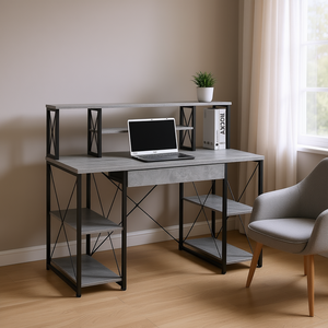 Scrivania per computer Amiel in metallo grigio 48 pollici x 24 pollici con ripiano per ufficio domestico - Product Image 2