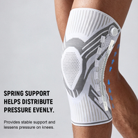 KS-2380 # Genouillère de compression tricotée avec système de réglage rotatif, stabilisateurs latéraux et ressorts en silicone pour le sport