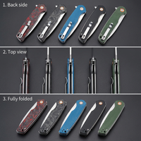 Couteau de poche portable, couteau pliant personnalisé, acier inoxydable, manche en lin/fibre de carbone, couteau de camping pour l'extérieur, outil GT961