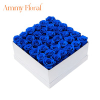 AM-PFC01 Ammy Ge conserveerde Bloem 36 Rozen Vierkante Witte Cadeaubox Eeuwige Roos Bloemenbox Bruiloft Kerst Huisdecoratie