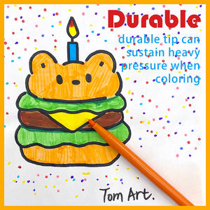 Spidol logo kustom pabrik 5 mm ujung peluru murah tidak beracun pena cat air dapat dicuci set spidol warna air sekolah untuk menggambar anak-anak - Product Image 5