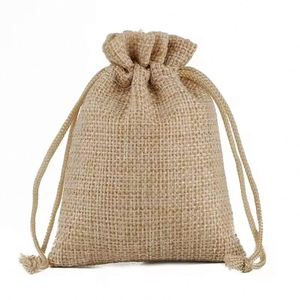 Bolsa de Yute Reciclado al por Mayor, Bolsa de Compras de Arpillera, Bolsa de Lino para Joyería, Bolsa de Cáñamo con Cordón - Product Image 5