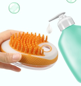 Cepillo de baño para perros, cepillo de baño para mascotas, champú de masaje, cepillo de baño con dispensador de jabón y champú, cerdas de silicona suave - Product Image 3
