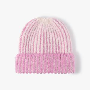 قبعات دافئة للبيع بالجملة ، قبعة صوف مكتنزة من نسيج الكشميرية المشتركة ، قبعة صغيرة عمودية مخططة محبوكة للنساء والرجال - Product Image 2