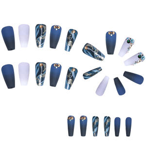 Presse sur les <span class=keywords><strong>ongles</strong></span> <span class=keywords><strong>de</strong></span> luxe 3D bâton strass bleu Art <span class=keywords><strong>faux</strong></span> <span class=keywords><strong>ongles</strong></span> haute <span class=keywords><strong>qualité</strong></span> Long Style <span class=keywords><strong>ongles</strong></span> artificiels - Product Image 2