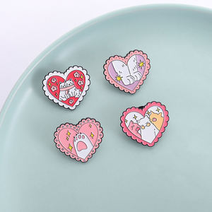 Dibujos animados gato pata corazón esmalte pines lindo Animal gatito garra <span class=keywords><strong>huella</strong></span> gato amantes broches solapa insignia joyería regalos para amigos - Product Image 2
