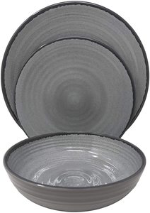 Ensemble de 12 assiettes et bols en mélamine incassables et légers pour le Patio et les activités de plein air - Product Image 4