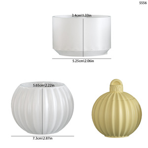 Moule en silicone pour pot en résine avec couvercle, boîte de rangement pour bougies, moule de moulage en résine époxy pour la fabrication de conteneurs, moules en béton, décoration - Product Image 6