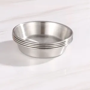 小圆形环保金属不锈钢酱杯食品级厨具酱油碟蘸盘