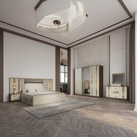 Lit king-size moderne de luxe au design italien Mobilier de chambre à coucher haut de gamme Armoire de rangement avec rembourrage en tissu souple Nouveau