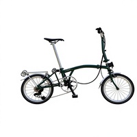 Vélo pliable mini à trois plis avec cadre en acier de 16 pouces et 7 vitesses, capacité de charge de 110 kg pour utilisation en ville