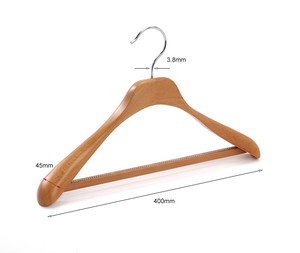 Premium Matt Cherry Color Custom Brand Garment Luxury <strong>Wooden</strong> <strong>Clothes</strong> <strong>Hangers</strong> for Cloth - Product Image 3