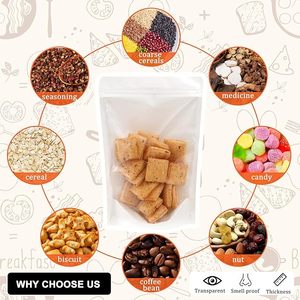 Sachet Doypack en papier kraft blanc avec fermeture éclair, personnalisable avec logo, pour poudre, vente en gros - Product Image 6