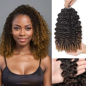 Extension per capelli umani ricci <span class=keywords><strong>invisibili</strong></span> pre-separati senza nodi, con ricci a burmese all'uncinetto, effetto piuma - Product Image 3