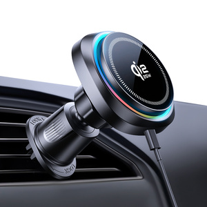 Support de téléphone magnétique sans fil 25W pour éclairage RGB 2.2, fixation sur grille d'aération de voiture, <span class=keywords><strong>chargeur</strong></span>, support de téléphone portable réglable en hauteur pour bureau - Product Image 1
