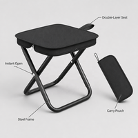 Chaise de camping pliable portable, siège de pique-nique, mobilier d'extérieur léger avec sac de rangement pour le camping, la plage et les voyages