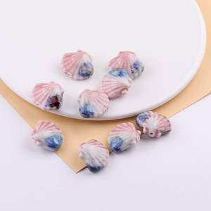 Cuentas de concha de cerámica de forma irregular con agujeros rectos para hacer pulseras, accesorios de joyería DIY - Product Image 4
