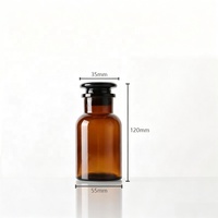 Bouteilles/Pots en Verre Ambré Brun Foncé de Luxe de Haute Qualité pour Réactifs et Usage en A pharmacie, 250ml/500ml, Compatibles Diffuseur, Vente Directe Usine