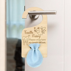 Dente fata porta appendiabiti con rustica appendiabiti da parete incoraggiante regalo per i bambini incisi in <span class=keywords><strong>legno</strong></span> borse per denti persi - Product Image 2