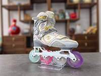 Patins à roulettes ajustables pour adultes - Vitesse, Freestyle, Course urbaine, Entraînement, 4 roues, Botte souple