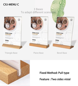 NFC Chip <b>Acrylic</b> Stand Desktop Display <b>Board</b> Customizable Menu Holder with Paper Cards NFC <b>Acrylic</b> with Wooden Base. - Product Image 4