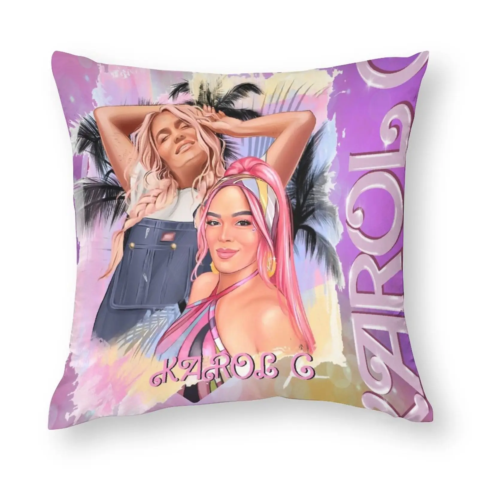 2023 vente chaude personnalisé nouveau Karol G taies d'oreiller de Sublimation décoratives en gros housse de coussin de canapé