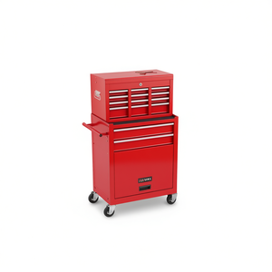 Gabinete de Herramientas Rodante Rojo con 10 Cajones, Almacenamiento Industrial de Hierro con Ruedas, Cerradura con Llave, Manija de Empuje, Capacidad de 250 Kg - Product Image 1