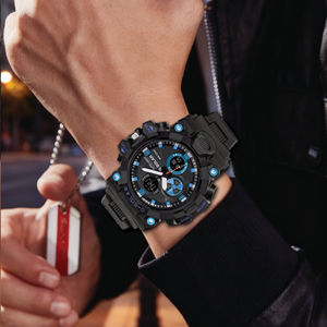 <span class=keywords><strong>Montre</strong></span> <span class=keywords><strong>de</strong></span> sport numérique à LED <span class=keywords><strong>pour</strong></span> homme, chronographe tendance, couleur dorée, double fuseau horaire, étanche, <span class=keywords><strong>pour</strong></span> adolescents - Product Image 4