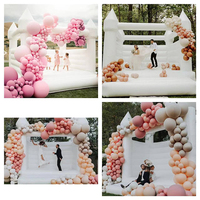 Meilleure vente adulte partie commerciale toboggan blanc gonflable avec piscine à balles océan château de mariage pour fête événement