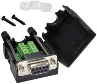 Adaptateur femelle D-Sub DB9 vers bornier à vis avec gaine en PVC et TPE, garantie 12 mois