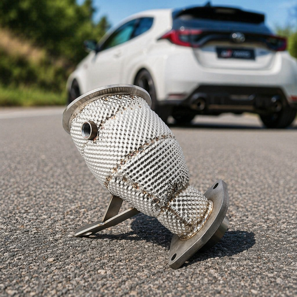 VantaFlow Upgraded Stainless Steel Catted Downpipe Performance Exhaust Mirror Polished for Toyota GR Yaris 1.6T G16E 2020-2026