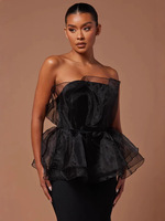 Robe de soirée élégante noire moulante avec design cintré à la taille, style européen et américain, mode haut de gamme