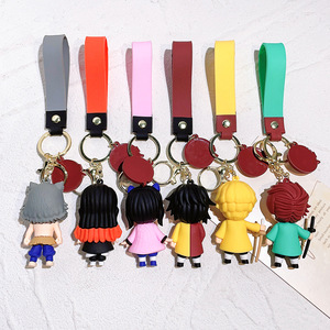 Porte-clés en caoutchouc 6 couleurs de haute qualité mignon Anime <span class=keywords><strong>DemonSlayer</strong></span> personnage Tanjiro Kamado Nezuko Kamado Zenitsu PVC Mini Figure - Product Image 6