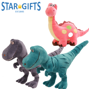 Peluche <span class=keywords><strong>T</strong></span>-<span class=keywords><strong>Rex</strong></span> à longue queue, expression de dessin animé, corps rayé, <span class=keywords><strong>jouet</strong></span> en peluche doux pour enfants et adultes - Product Image 5