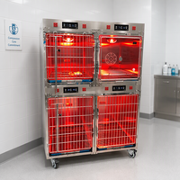 Cage de thérapie vétérinaire en acier inoxydable 304, unité d'isolement de soins intensifs, chenil chauffant pour clinique vétérinaire, pour chiens, chats et grands animaux
